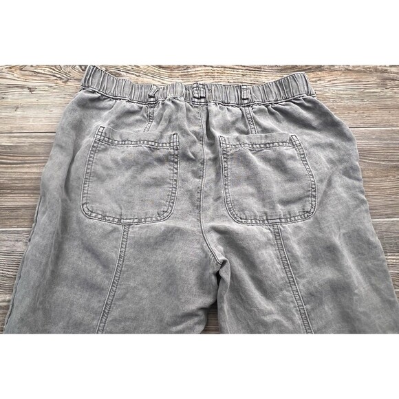 C&C California Women's MED Grey Linen Blend Cuffed Ankle Pants Nautical Beachy - Picture 6 of 13